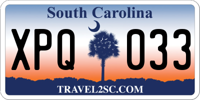 SC license plate XPQ033
