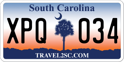 SC license plate XPQ034