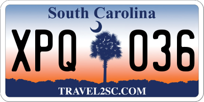 SC license plate XPQ036