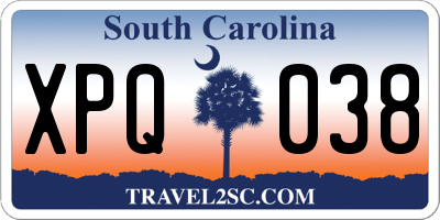 SC license plate XPQ038