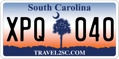 SC license plate XPQ040