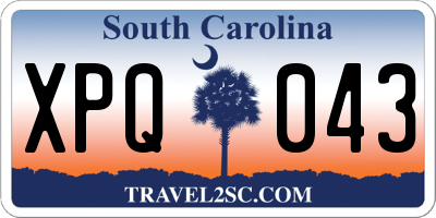 SC license plate XPQ043