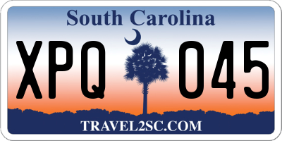 SC license plate XPQ045