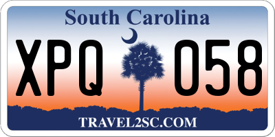 SC license plate XPQ058