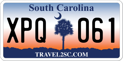 SC license plate XPQ061