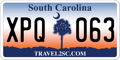 SC license plate XPQ063