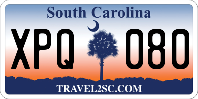 SC license plate XPQ080