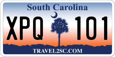 SC license plate XPQ101