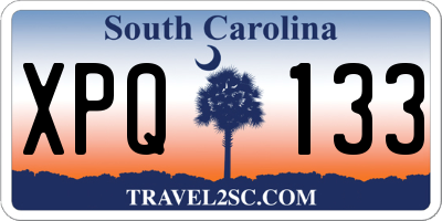 SC license plate XPQ133