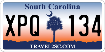 SC license plate XPQ134