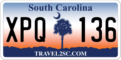 SC license plate XPQ136