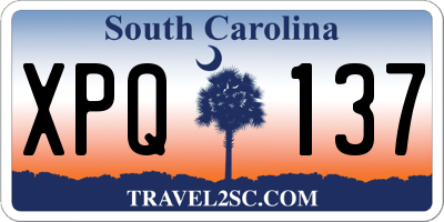 SC license plate XPQ137