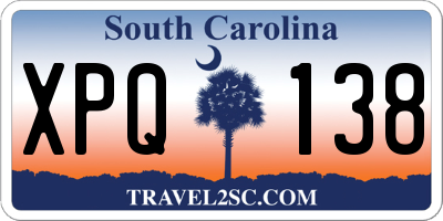 SC license plate XPQ138