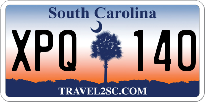 SC license plate XPQ140