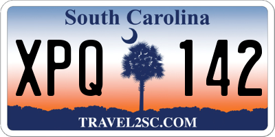 SC license plate XPQ142