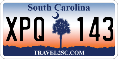 SC license plate XPQ143