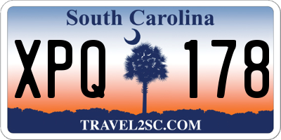 SC license plate XPQ178