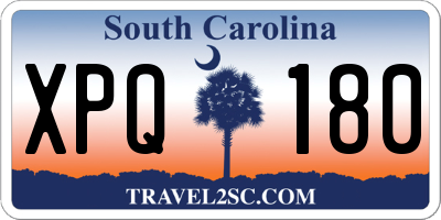 SC license plate XPQ180