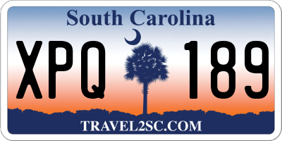 SC license plate XPQ189