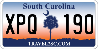 SC license plate XPQ190