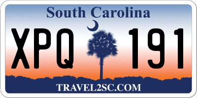 SC license plate XPQ191