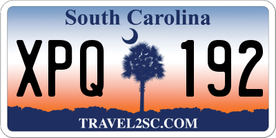 SC license plate XPQ192