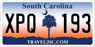 SC license plate XPQ193