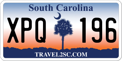 SC license plate XPQ196
