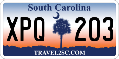 SC license plate XPQ203