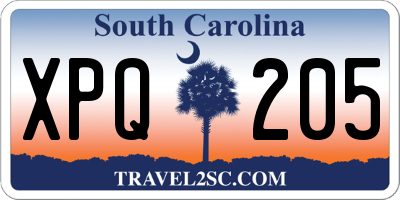 SC license plate XPQ205