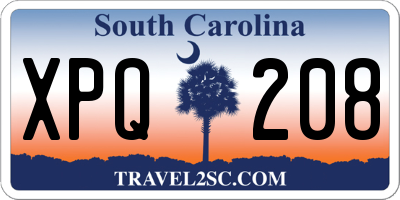 SC license plate XPQ208