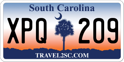 SC license plate XPQ209