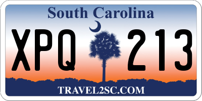 SC license plate XPQ213