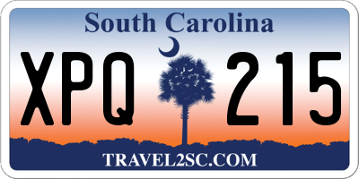 SC license plate XPQ215