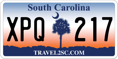 SC license plate XPQ217