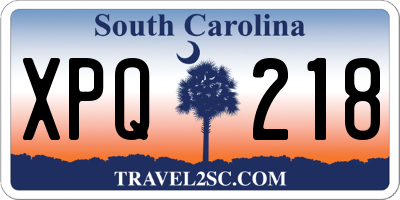 SC license plate XPQ218