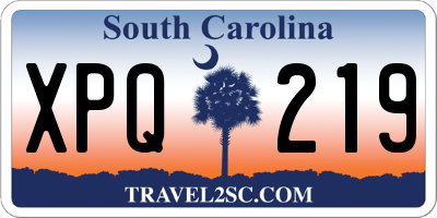 SC license plate XPQ219