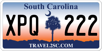 SC license plate XPQ222
