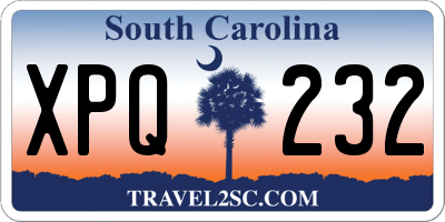 SC license plate XPQ232