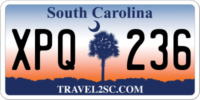 SC license plate XPQ236