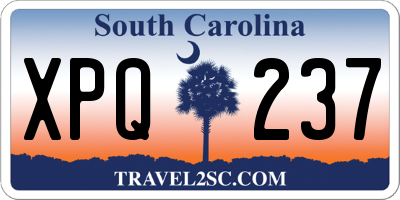 SC license plate XPQ237
