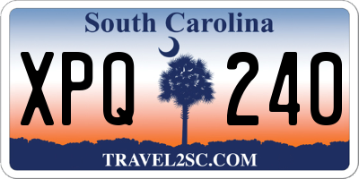 SC license plate XPQ240