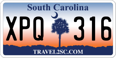 SC license plate XPQ316