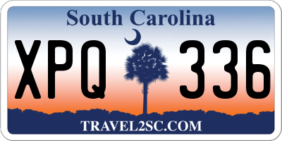 SC license plate XPQ336