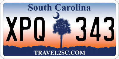 SC license plate XPQ343