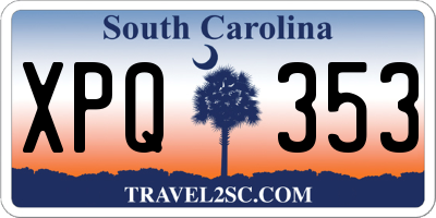 SC license plate XPQ353