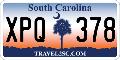 SC license plate XPQ378