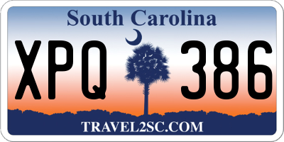 SC license plate XPQ386