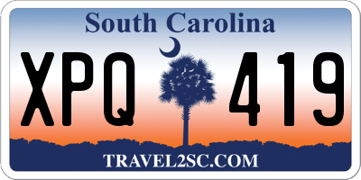 SC license plate XPQ419