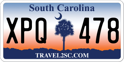 SC license plate XPQ478